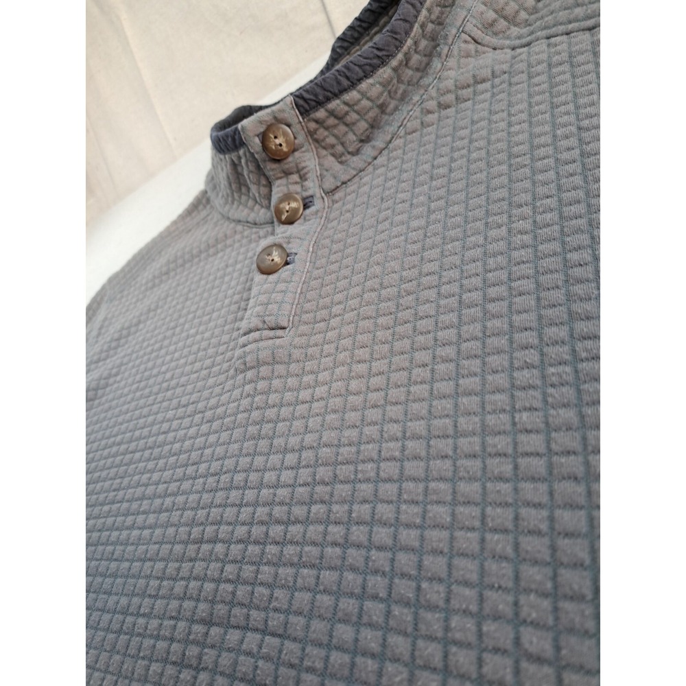 Carbon2Cobalt Shirt Mens XL X-Large Gray 1/4 Button Textured Sweater Mock Neck